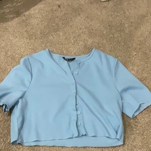 Size small loose blue crop top